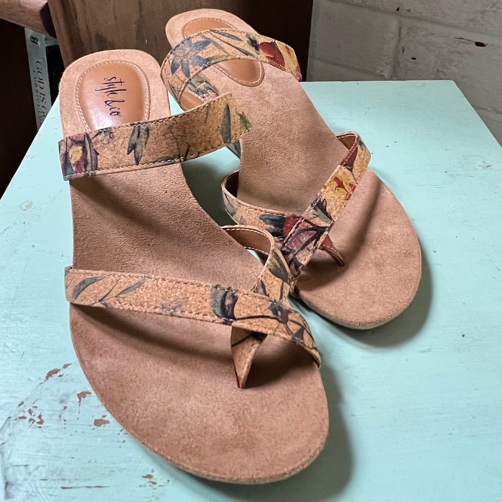 Style & Co | floral cork sandals